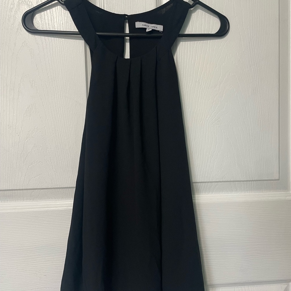 Naked Zebra Black Halter Mini Dress
